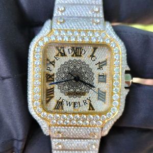 Reloj de Cuarzo Analógico Cuadrado para Hombre, con Caja de Moissanita, Esfera de Cristal de Zafiro, Números Romanos, Movimiento ETA, 10m, un Splendid Gift Jewelry - Product Image 6