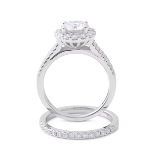 <b>925</b> Sterling <b>Silver</b> 14K Gold Moissanite Women's <b>Ring</b> Gold Engagement and Wedding <b>Ring</b> Set Certificate For Men And Women - Product Image 6
