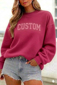Sudadera Casual de Manga Larga con Cuello Alto Personalizada para Invierno, con Estampado Frontal a la Moda y Logotipo Personalizado, Sudadera con Cuello Alto para Mujer - Product Image 2