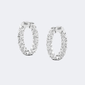 Pendientes de aro con barra de corte redondo de 2.60 CTW - Product Image 2