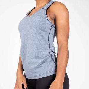Women Scoop Neck Tank <b>Top</b> Light Blue Knitted Breathable Casual Style - Product Image 3