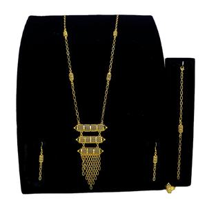 Collar con pendientes Conjunto de joyería Chapado en oro Latón puro Alta calidad UAE Collar Diseñador collar artificial Conjunto de joyería - Product Image 4