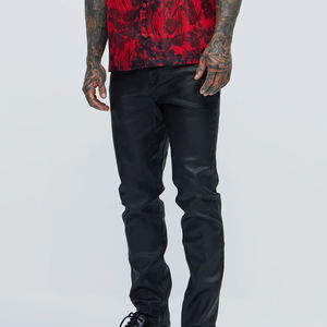 Pantalon en cuir pour homme, coupe confortable, nouveau design, coupe-vent, imprimé, grande taille, pour moto, couleur et taille personnalisables - Product Image 4