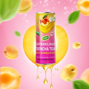 Bebida Wana, Té Negro Espumoso Saludable con Sabor a Piña, Bajo en Azúcar, Certificado Halal, Botella de 330 ml, 18 Meses - Product Image 5