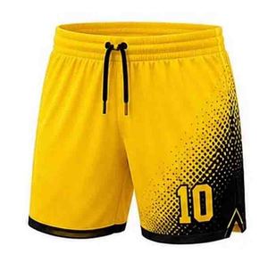 Shorts de football violets avec cordon de serrage, pantalons courts d'entraînement sportif, numéros d'équipe sublimés, vêtements de sport - Product Image 4