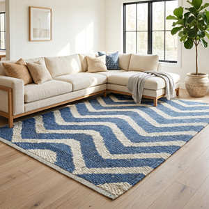 Tapis en jute tressé à la main à motif losanges, vert sauge, pour salon de style scandinave et contemporain bio-moderne - Product Image 5