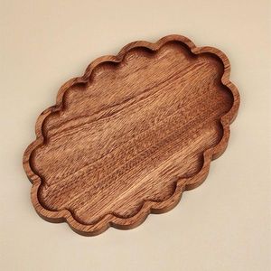 New arrival Square <b>walnut</b> wooden coaster tray plate stackable cup mat tea <b>coffee</b> mug stand Wood Cake Stand Serving Tray Raised - Product Image 6