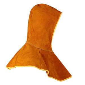 Vente en gros, personnalisable en usine, cagoule de soudeur en cuir croûte de qualité supérieure, respirante, ignifuge, imperméable et résistante au feu - Product Image 3