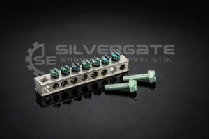 Barre de liaison neutre en aluminium robuste de qualité industrielle avec base isolée pour tableau de distribution principal et panneau électrique - Product Image 2