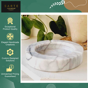 Cendrier en marbre blanc de style moderne et luxueux, surface polie de qualité standard, accessoire pour fumeurs au meilleur prix du marché - Product Image 6