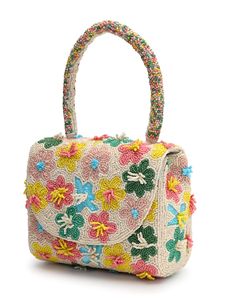 Sac à main bohème de luxe fait main avec broderie perlée à motifs géométriques, fermeture éclair, pour toutes les saisons, usage quotidien, pochette pour femme en coton - Product Image 2