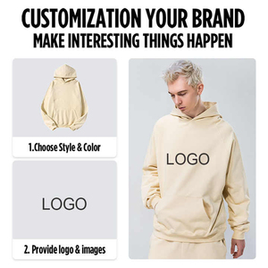 Sweat-shirt double couche streetwear OEM, hoodie vieilli, délavé à l'acide, coupe oversize, ourlet brut, en coton, style vintage hip-hop, pull personnalisé pour homme - Product Image 5