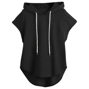 Sudadera con Capucha sin Mangas para Mujer, Color Personalizado, Mezcla de Poliéster y Algodón, Ligera, Informal, con Logotipo OEM - Product Image 2