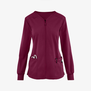 Bata de laboratorio unisex de diseño personalizado, novedad 2026, lisa, corte ajustado, con cremallera completa, cuello redondo, múltiples bolsillos, tela de sarga, para uso médico. - Product Image 1