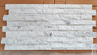 DECOR STONES Panneau mural en marbre blanc indien, pierre de parement extérieure, aspect naturel rustique durable, 150x600mm, le plus vendu