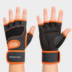 Men Women Workout Wrist Support Anti-Slip Feature Bodybuilding Custom Logo Neoprene Fingerless Gym <b>Gloves</b> for Closure - Product Image 2