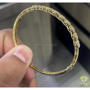 Brazalete de Diamantes Cultivados en Laboratorio con Diseño Floral en Plata de Ley 925, Brazalete Brillante para Mujer, Regalo de Joyería para Fiesta - Product Image 3