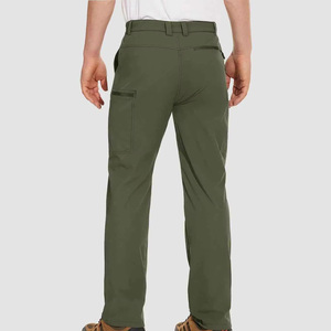 <b>Men's</b> Black Quick Dry Hiking Pants With Multiple Pockets Regular Fit Outdoor Wear Breathable Polyester Fabric All Seasons Use - Product Image 6
