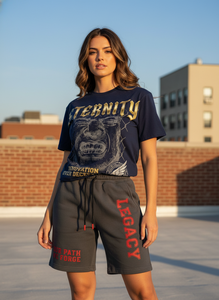 Conjunto de Dos Piezas de Ropa Urbana para Hombre Eternity, Camiseta y Pantalones Cortos de Algodón con Estampado Gráfico y Cierre con Cordón, Ropa Casual de Verano - Product Image 6