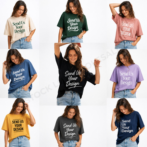 T-shirt uni décontracté à séchage rapide pour hommes et femmes, à porter toute l'année, unisexe, 100% coton, col rond, épaules tombantes, T-shirts BD - Product Image 4