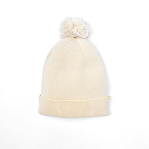 Bonnet bébé style mignon multicolore en tricot 100% coton, chaud et respirant pour l'hiver, unisexe, avec pompon, couleur unie - Product Image 3