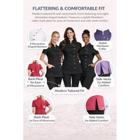 Tunique de beauté personnalisée pour femmes, pour salon de manucure, blouse de travail pour hôpital, hauts et bas de tunique de beauté brodés, OEM