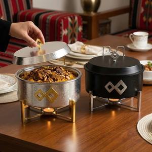 ถาดอุ่นอาหารสองชั้น สแตนเลสสีดำหรูหรา เคลือบผง ทนทาน ไม่ติดกระทะ เหมาะสำหรับบุฟเฟ่ต์ โรงแรม และงานจัดเลี้ยง - Product Image 3