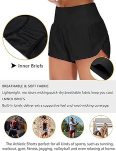 Meilleurs shorts de course DENEZE SPORTS pour femmes, taille haute, en spandex, légers, séchage rapide, pour la gym, l'entraînement, le fitness et l'athlétisme - Product Image 6