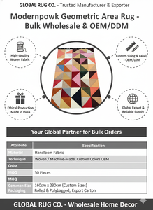 Tapis tissé moderne en laine lavable à blocs de couleur géométriques, moquette douce pour salon, chambre à coucher, décoration intérieure - Product Image 6