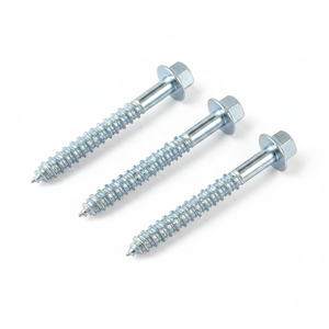 Vis PDC en acier au carbone de classe 4 à haute résistance, métrique-pouces, à pointe acérée, à tête hexagonale externe, filetage grossier pour bois, HRC22-32, zinguée - Product Image 1