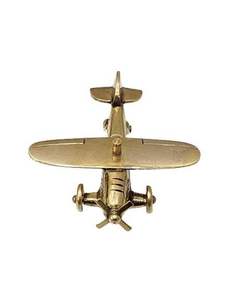 Avion à réaction en laiton, modèle réduit vintage, objet décoratif de table, statue d'avion miniature antique pour la décoration de la maison et du bureau, finition brillante - Product Image 4