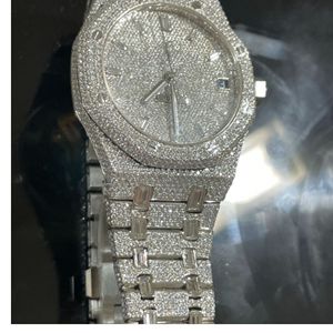 Montre de haute qualité entièrement personnalisée avec diamants cultivés en laboratoire pour hommes, montre de bijouterie hip-hop avec diamants, cadeau - Product Image 1