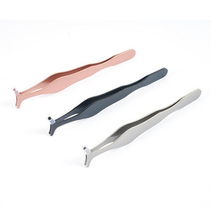 Pince à épiler professionnelle en acier inoxydable pour extensions de cils, outils de maquillage courbés et droits, 1 pièce - Product Image 3