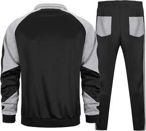 Survêtements décontractés pour hommes, ensemble 2 pièces avec veste et pantalon à fermeture éclair intégrale - Product Image 6