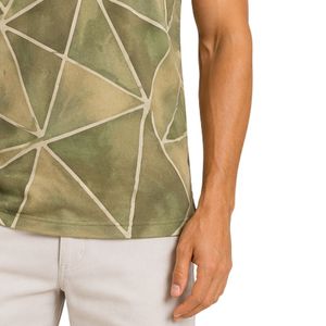 Custom Olive Green And <b>Khaki</b> Geometric Print Custom <b>Men</b> <b>Polo</b> <b>Shirt</b> Short Sleeve Casual Golf Wear OEM Private Label Breathable - Product Image 6