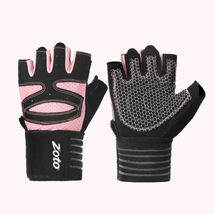 Gants de sport en cuir demi-doigts ventilés antidérapants à prix d'usine en gros pour le cross-training, la musculation, les soulevés de terre, le golf - Product Image 1