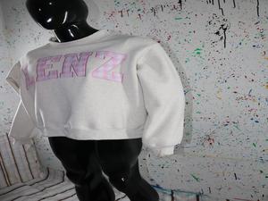 LENZ ASH GREY <b>Mock</b> <b>Neck</b> Sweatshirt 100% LIGHT PINK Applique Embroidery wide <b>neck</b> Sweatshirt Finer Threads - Product Image 5