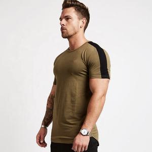 OEM venta al por mayor hombres entrenamiento de gimnasia camiseta personalizada hombres Slim Fit Atlético camiseta dobladillo curvo cuello redondo liso Oversize camiseta para hombres - Product Image 3