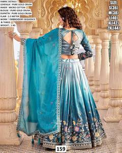 Robe longue brodée Classic Palace Blue Aura - Product Image 1
