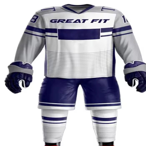 Ice Hockey Uniform Men's Adult Team Jersey 100% Polyester High Quality Customizable Design Logo Eco-Friendly Breathable - Product Image 6