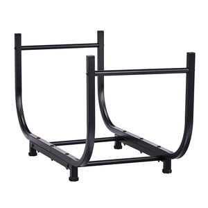 30in Rustproof Metal Firewood Rack Indoor Outdoor Stable <b>Log</b> Holder for Fireplace <b>Decor</b> Firewood Storage Organizer - Product Image 2