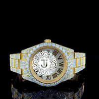 Montre unisexe TASNIM JEWELLERY haut de gamme, cadran antique, mouvement mécanique automatique ETA, diamant Moissanite VVS, boîtier 41 mm, acier inoxydable