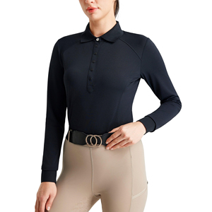 New Arrival Women Horse Riding <b>Base</b> <b>Layer</b> Stylish Equestrian Tops Mock Neck Design <b>Long</b> <b>Sleeve</b> Riding Shirts Equestrian Sports - Product Image 1