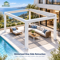 Pergola Bioclimatique Motorisée en Aluminium Prête à l'Emploi, Pergola Rétractable, Pergola Pavillon Étanche pour Terrasse et Patio