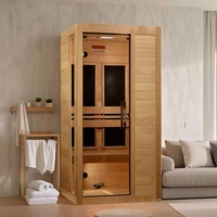 Sauna Inframerah 2 Orang Dalam Ruangan Kayu Hemlock Kanada Terapi Kesehatan Spa Rumah Berdiri Sendiri Kayu Solid Kontrol Sentuh Pintar Modern