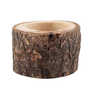 Portavelas Antiviento Aqdus Saleem AC-SPIRAL9 |   Diseño Cuadrado Hecho a Mano en Madera de Acacia |   Corteza Natural |   Moradabad, India | - Product Image 1