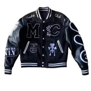 Blouson bombardier de baseball personnalisé Letterman veste universitaire en cuir de haute qualité avec logo personnalisé en chenille et broderie pour hommes au collège - Product Image 1