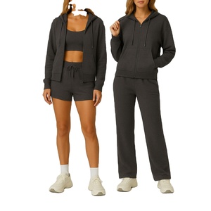 Conjunto Deportivo de 2 Piezas para Mujer, Color Rosa Intenso, Sudadera con Capucha y Pantalones Cortos o Largos, Logotipo Personalizado, Ropa Deportiva de Moda 2026 - Product Image 5