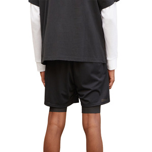 Pantalones Cortos Deportivos para Hombre, Negros, de Malla Elástica, Cintura Media, Transpirables, Tejidos, 100% Poliéster, con Bolsillos - Product Image 4