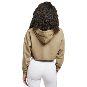 Wholesale Rate New Design Winter Warm Women's Lined Front Logo 100% Cotton <b>Fleece</b> Crop <b>Top</b> Hoodie Factory Outlet Regular Size - Product Image 2